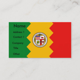 Business Card with Flag of Los Angeles, California
