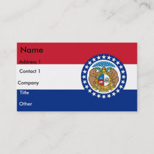 Business Card with Flag of Missouri U.S.A.