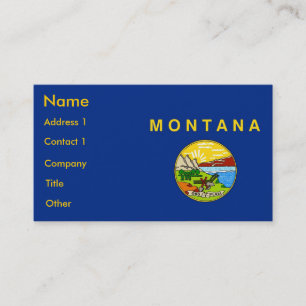 Business Card with Flag of Montana U.S.A.