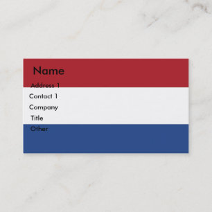 Business Card with Flag of Netherlands