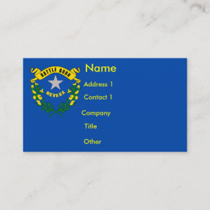 Business Card with Flag of Nevada U.S.A.
