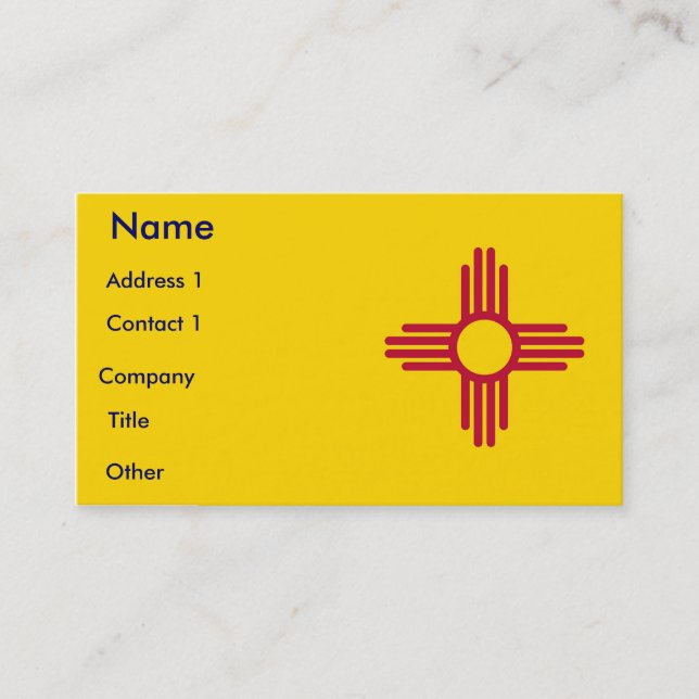 Business Card with Flag of New Mexico U.S.A. (Front)
