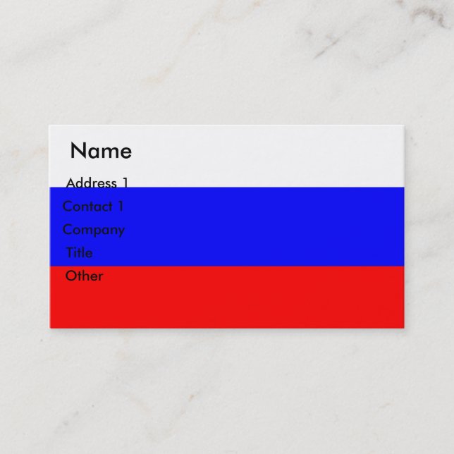 Business Card with Flag of Russia (Front)
