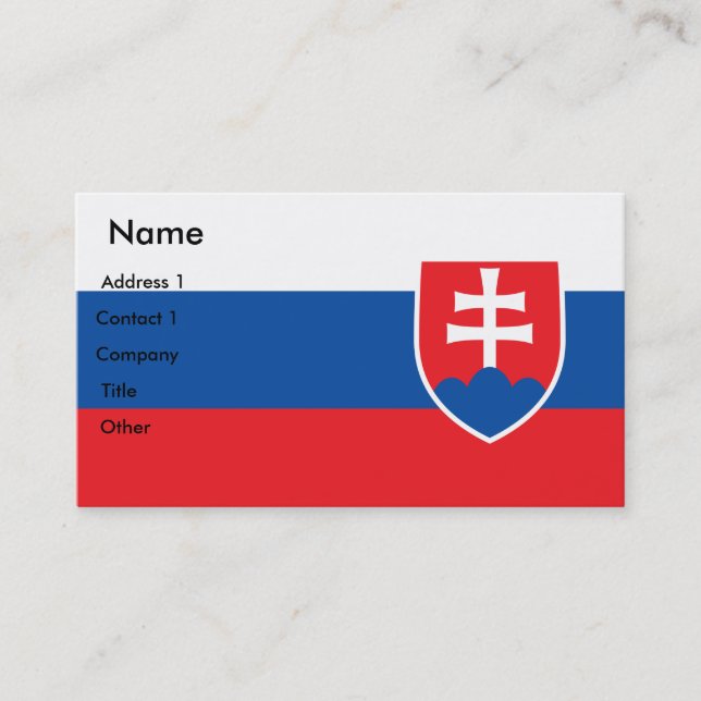 Business Card with Flag of Slovakia (Front)