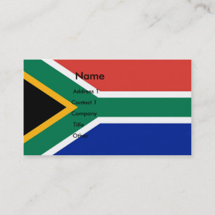 Business Card with Flag of South Africa
