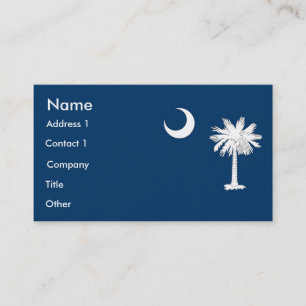 Business Card with Flag of South Carolina U.S.A.