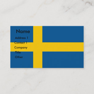 Business Card with Flag of Sweden