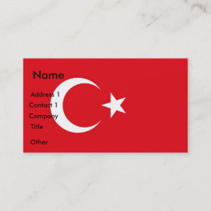 Business Card with Flag of Turkey