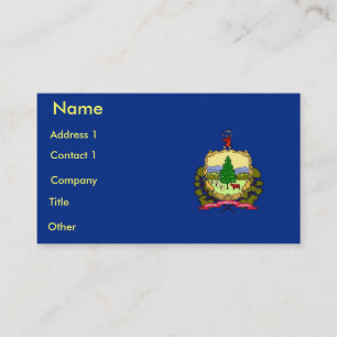 Business Card with Flag of Vermont U.S.A.