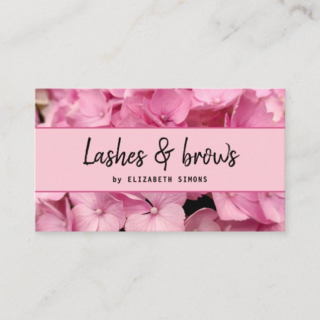 Business card with flower background. (Front)