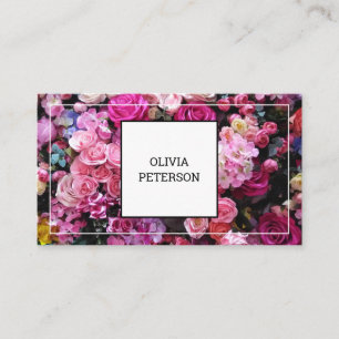 Business card with flower background.