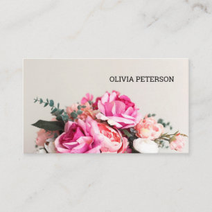 Business card with flower background.