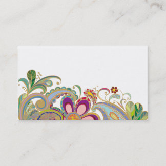 business card with flowers