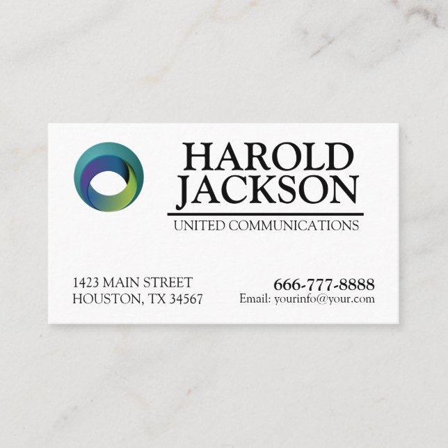 Business Card With Logo And Personalised Text (Front)