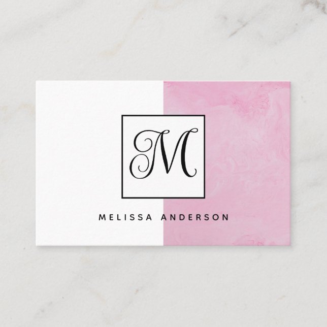 Business card with monogram and background. (Front)