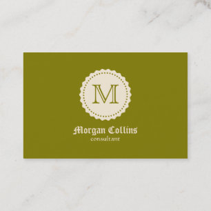 Business card with monogram and seal