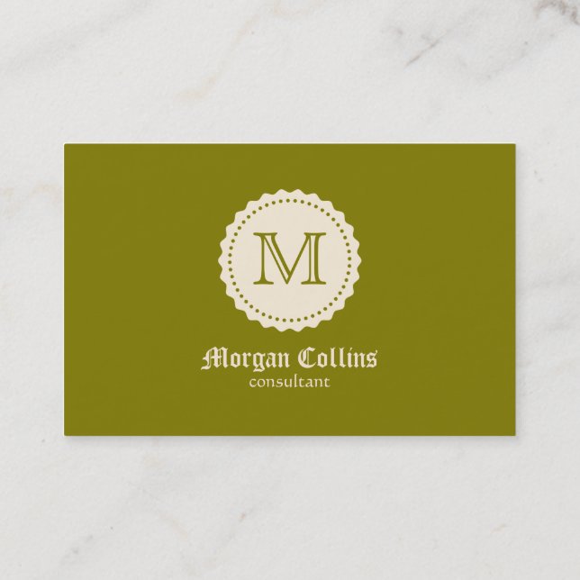 Business card with monogram and seal (Back)