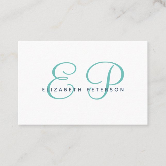 Business card with monogram in simple style. (Front)