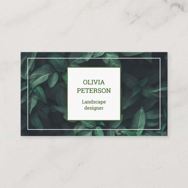 Business card with nature background. (Front)