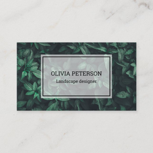 Business card with nature background. (Front)