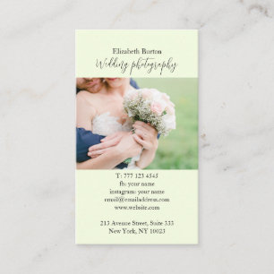 Business card with photo background.