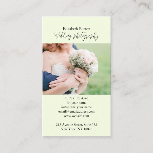 Business card with photo background. (Front)