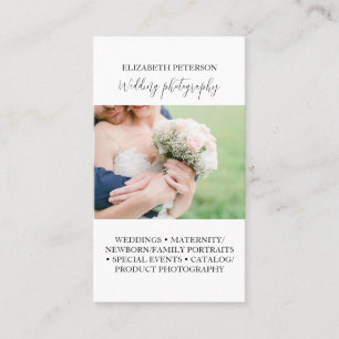 Business card with photo background.
