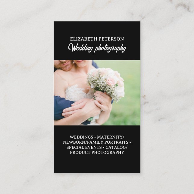 Business card with photo background. (Front)
