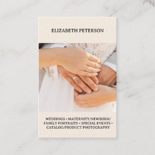 Business card with photo background.