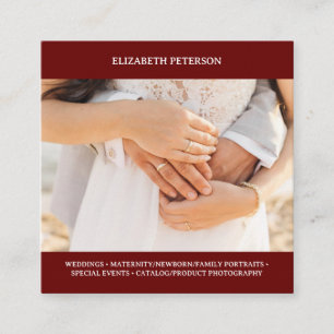 Business card with photo background.