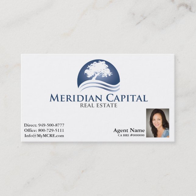 Business Card with Photo on Bottom Right- White (Front)