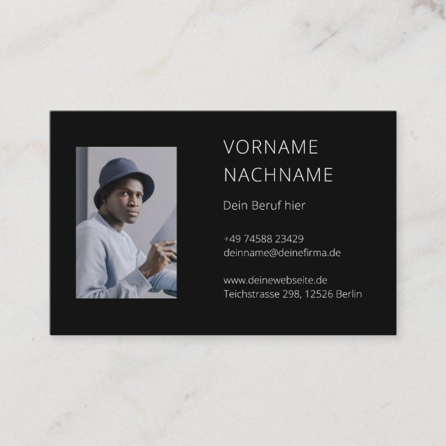 Business card with photo template - even design (Front)