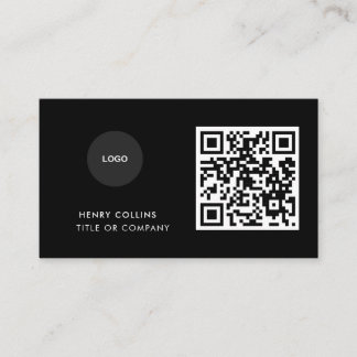 Business Card with QR Code | Black Modern Design