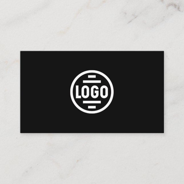 Business Card with QR Code | Black Modern Design (Front)
