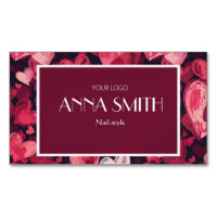 business card with red heart
