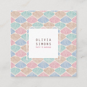  Business Card with retro shells pattern.