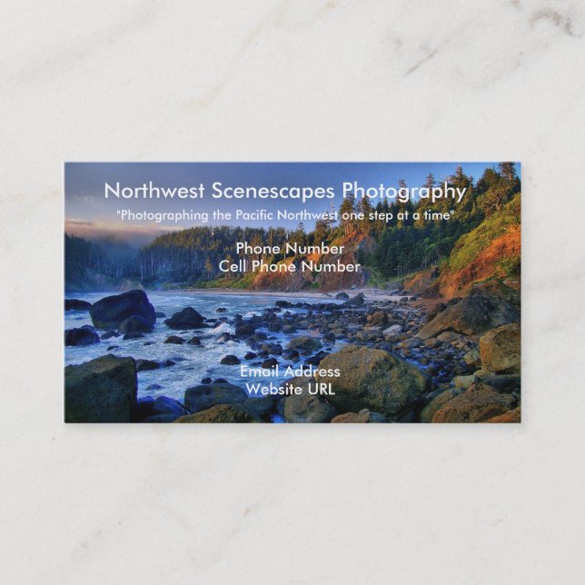 Business card with seascape background (Front)