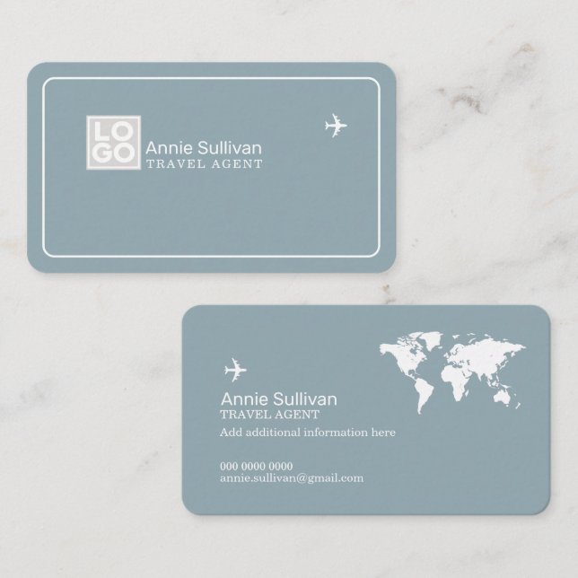 Business Card with Travel Agency Logo (Front/Back)