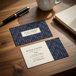 Business Card with vintage Art deco pattern
