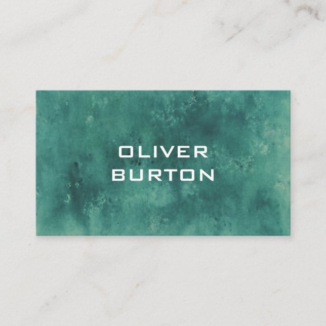 Business card with watercolor texture. (Front)