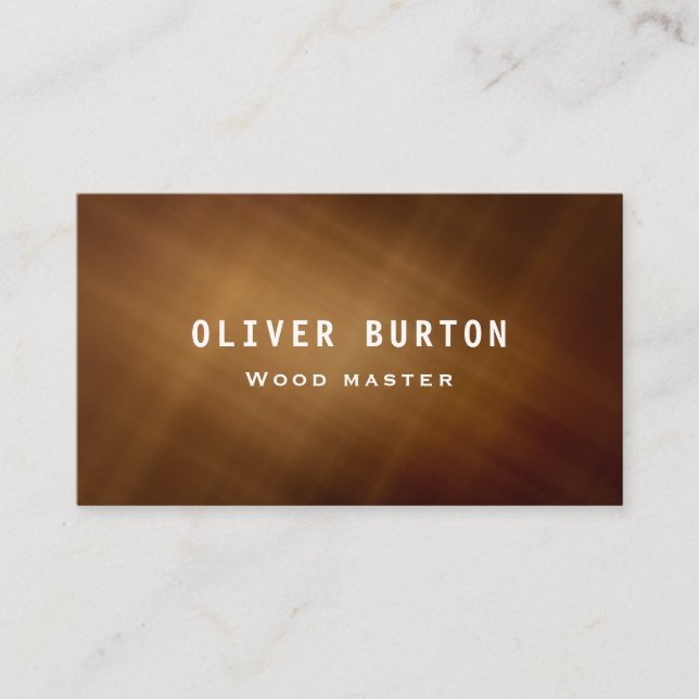 Business card with wood texture. (Front)