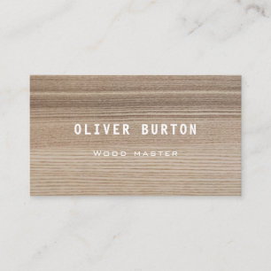 Business card with wood texture.