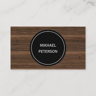Business card with wood texture.