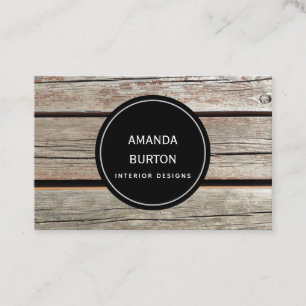 Business card with wood texture.