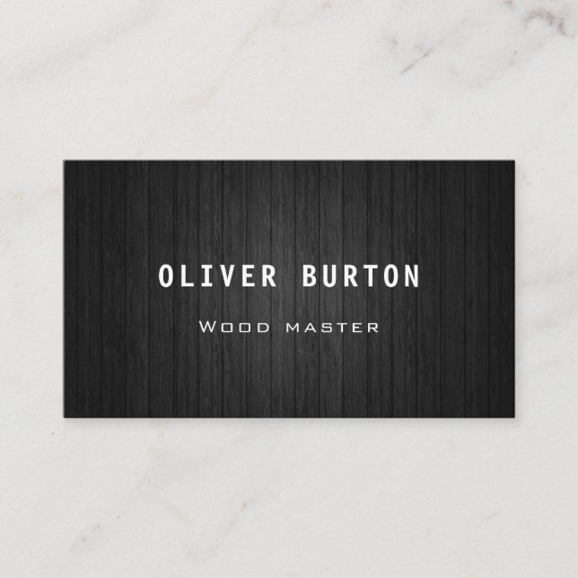 Business card with wood texture. (Front)