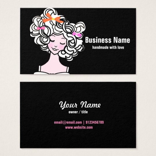 business card - woman, fashion, girl, hair bow