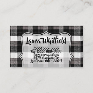 Business Card XMAS Baffalo Plaid Black White