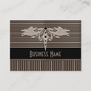 Business Card Zizzago Black Gold Biege Art Deco