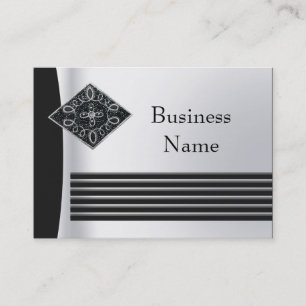 Business Card Zizzago Black Silver Art Deco
