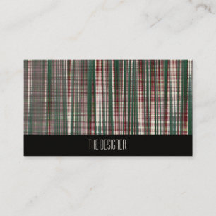 Business Cards Abstract Maroon Forest Green Plaid